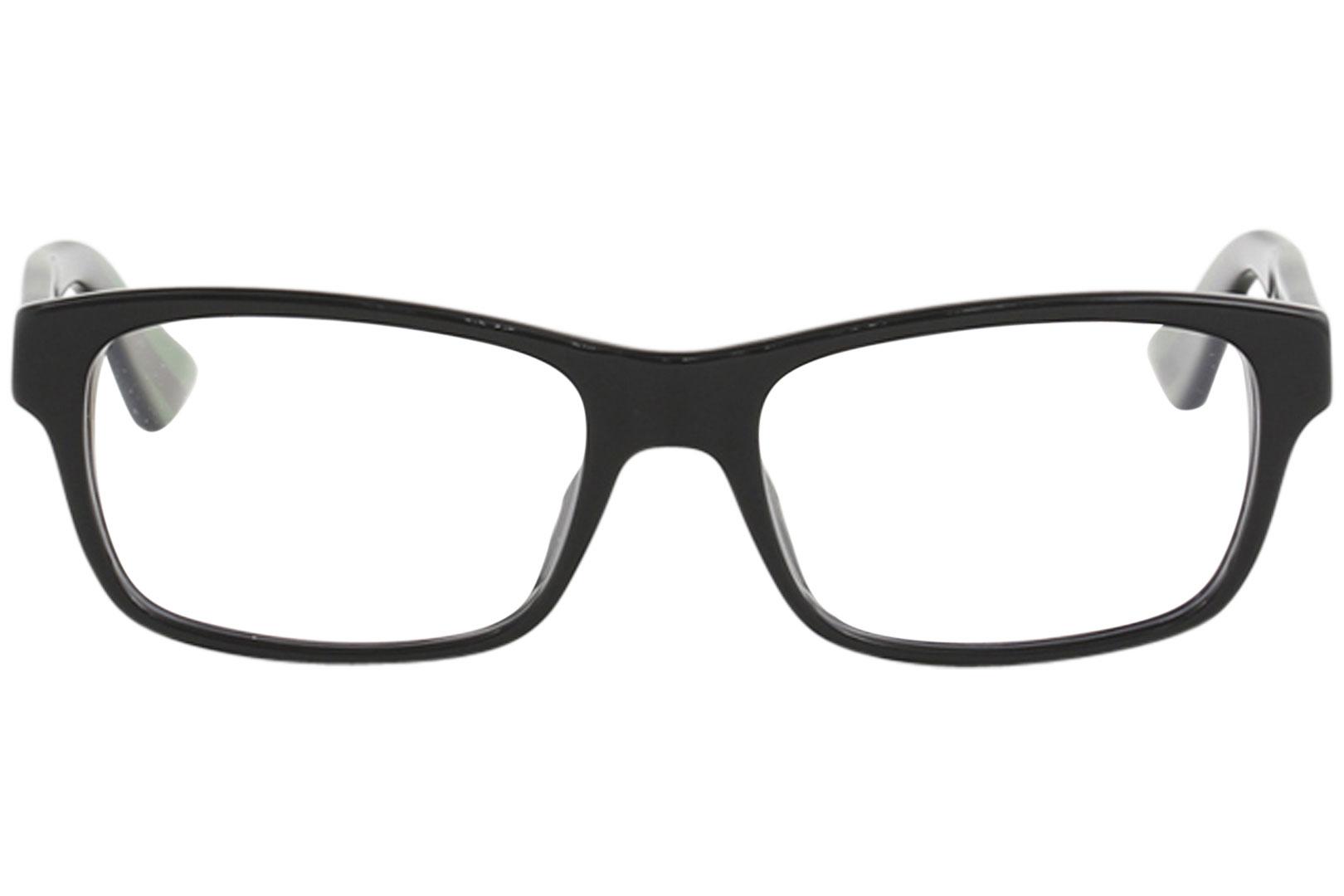 Gucci Eyeglasses GG0006ON 006 Black/Green/Red 55-18-145mm | EyeSpecs.com