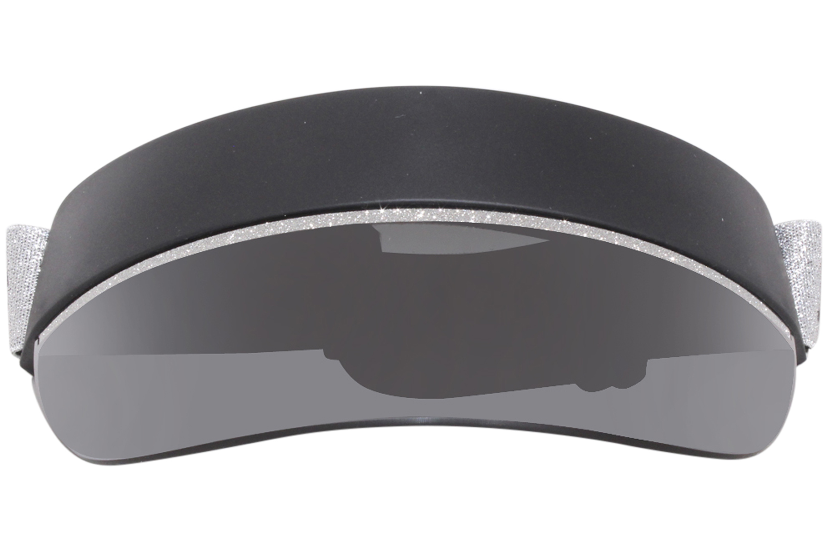 サングラス Jimmy Choo CALIX Black Visor Cap Silver Pearl Band JIMMY CHOO CALIX BSC Sun Visor Black Silver Grey Gradient