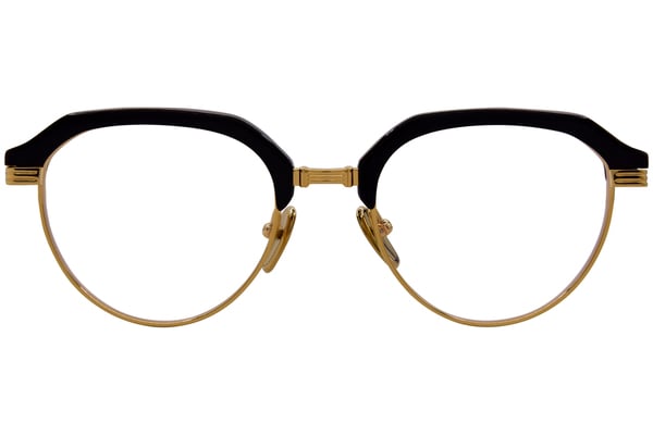 メガネ BALMAIN FW25 Balmain - BPX - c (BPX 172 C) Balmain Admiral BPX-172A Titanium Eyeglasses Black/Gold Full