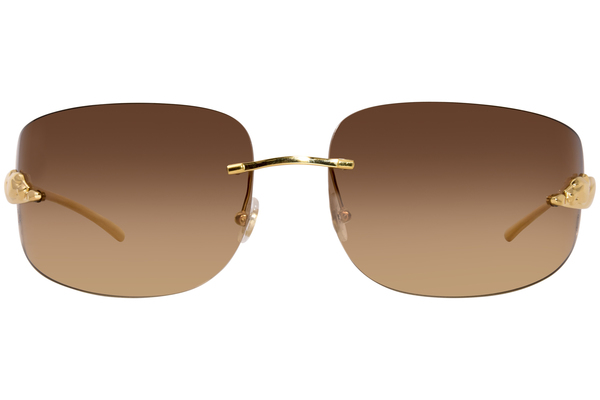 Cartier Core Range CT0062S 002 Sunglasses Gold/Brown