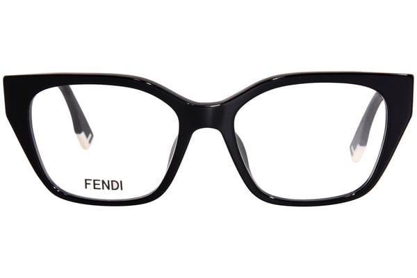 Fendi FE50001I 001 Eyeglasses Women's Shiny Black Full Rim