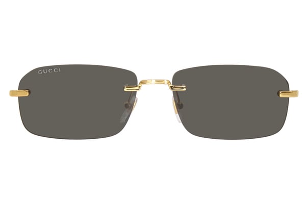 Gucci GG1221S 001 Sunglasses Gold/Grey Rectangle Shape 56-16