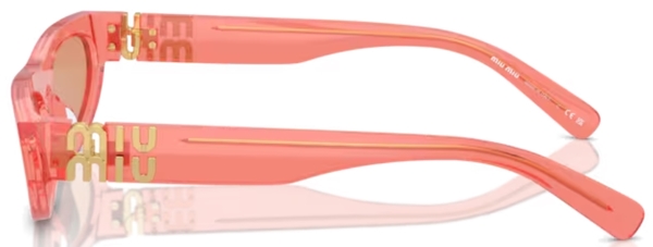 MIU MIU キャットアイサンクラス MU07ZS 14T07V Miu Miu MU 07ZS 14T07V Tulip Transparent Sunglasses for