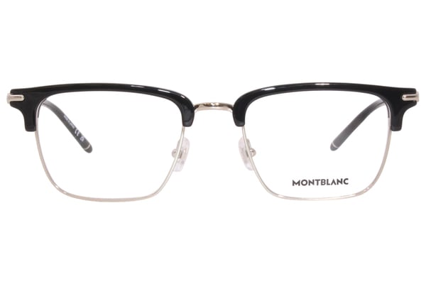 Mont Blanc MB0243O 004 Eyeglasses Men's Black Semi Rim Square Shape 54 ...