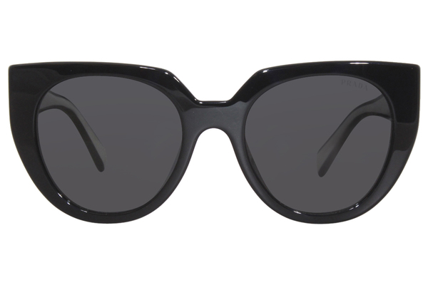 Prada PR-14WS 09Q5S0 Sunglasses Women's Black/Talc/Dark Grey Cat Eye 52 ...