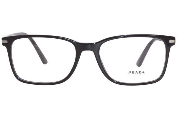 Prada PR 14WVF 1AB1O1 Eyeglasses Men s Black Full Rim Rectangle Shape 56mm EyeSpecs