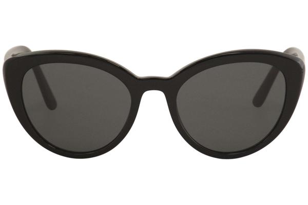 Prada Women's SPR02V SPR/02/V 1AB5S0 Black Cat Eye Sunglasses 54mm