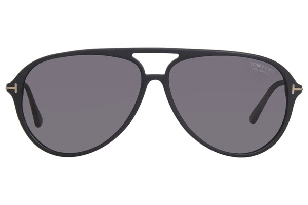 Tom Ford Samson TF909 02D Sunglasses Men's Black/Polarized Smoke Pilot ...
