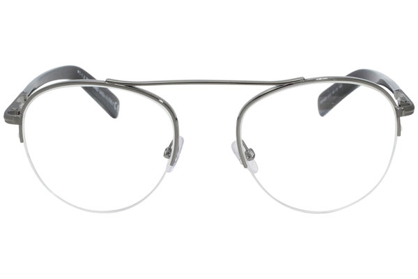 Tom Ford TF5451 012 Eyeglasses Men's Silver/Black Half Rim