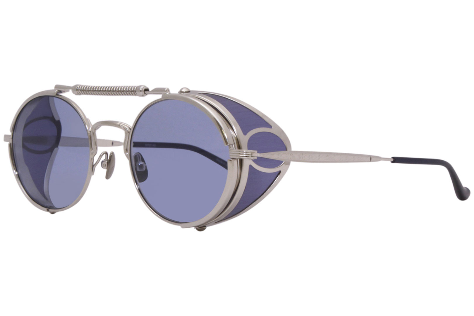 Matsuda Limited Edition Sunglasses 2809H-Ver.2 Brushed Silver-Blue/Cobalt  Blue