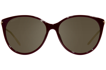Gucci GG1268S 001 Sunglasses Women's Black/Gold/Grey Oval