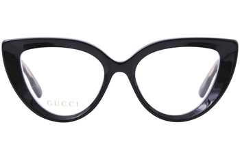 Gucci GG1530O 002 Eyeglasses Women's Havana Full Rim Cat Eye