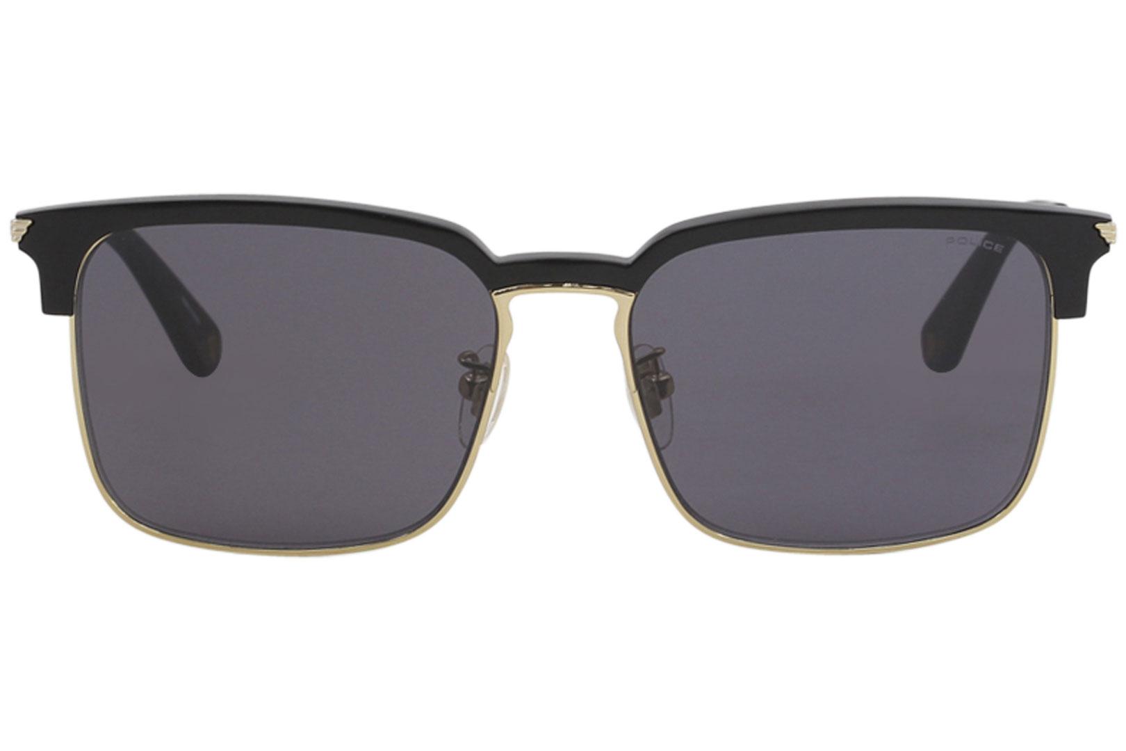 Police Men's SPL576E SPL/576/E 0300 Black/Gold Fashion Square Sunglasses 57mm 