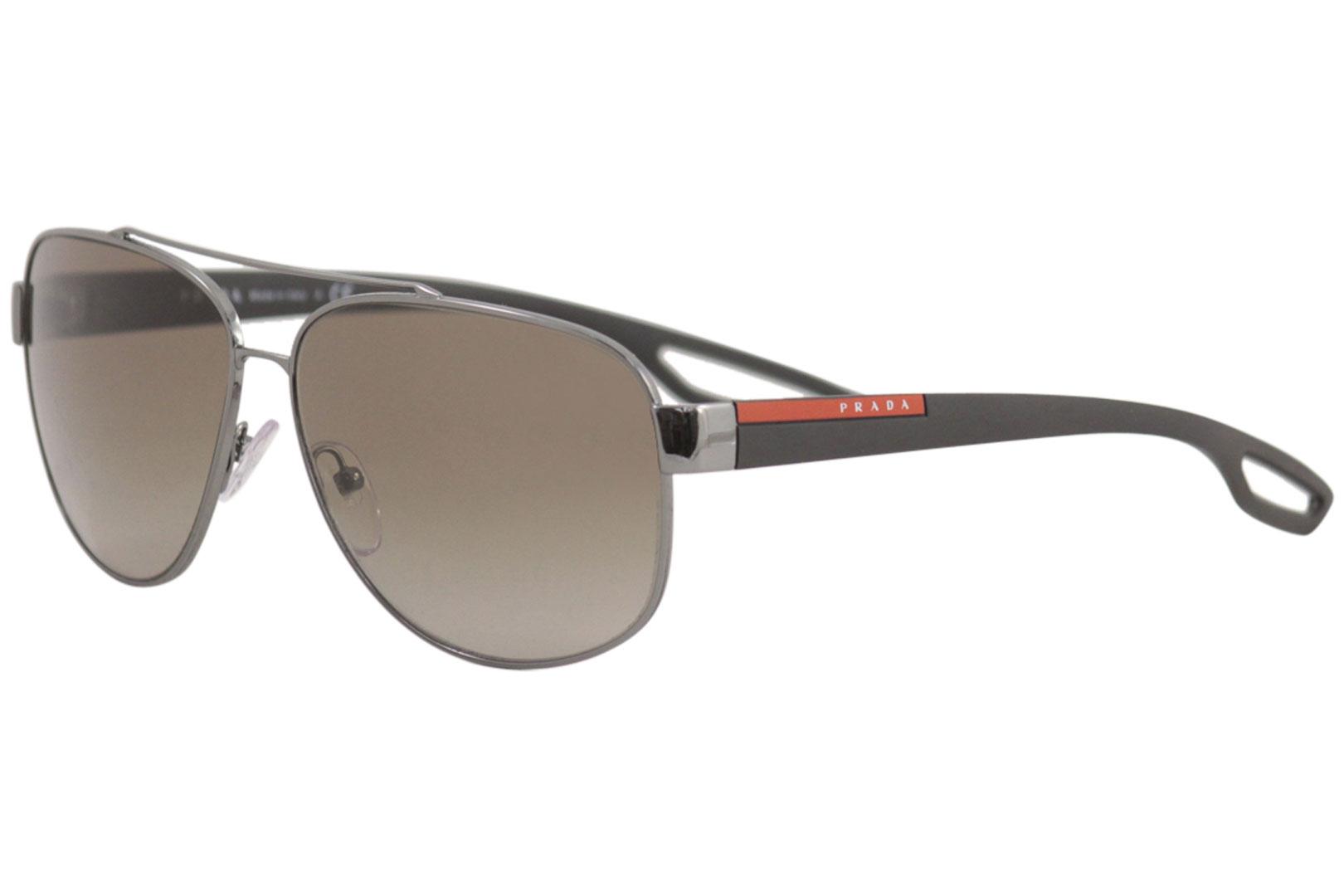 Prada Linea Rossa SPS58Q SPS 58Q 5AV1X1 Gunmetal Pilot Polarized