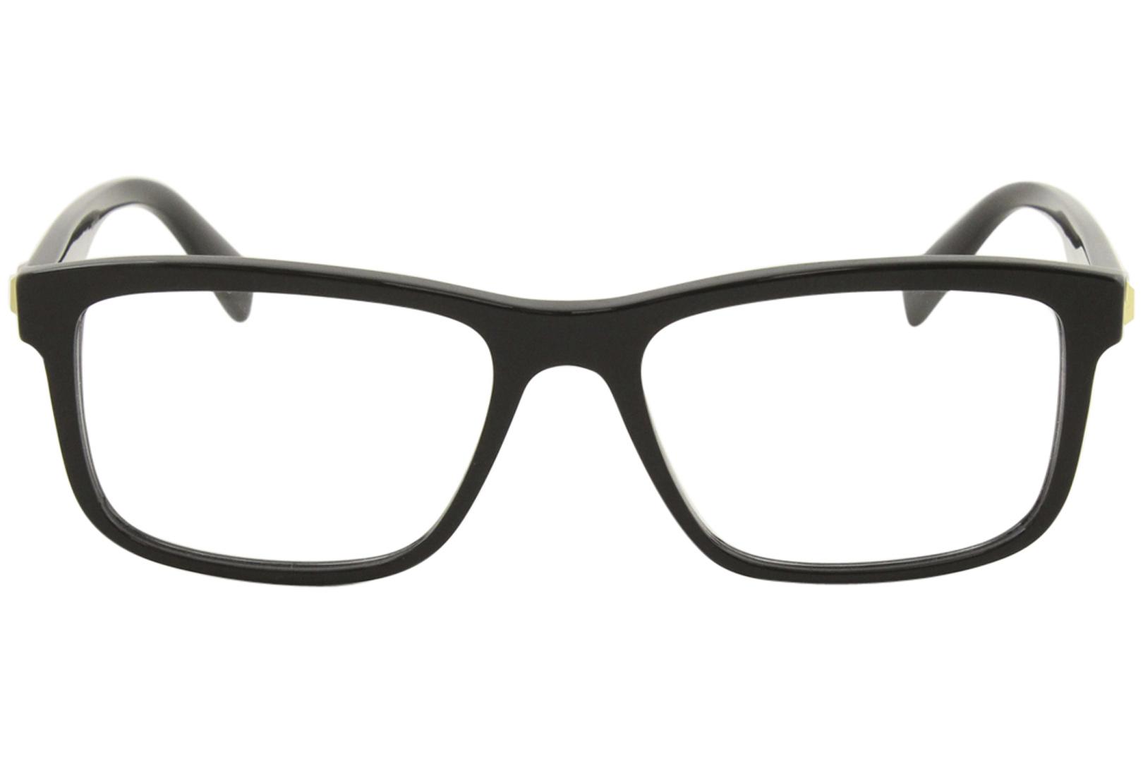 Versace Men's VE3253 108 Dark Havana Full Rim Rectangular Eyeglasses ...