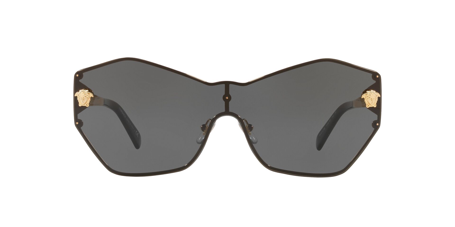 Versace Women s Glam Medusa VE2182 VE 2182 1252 8G Gold Grey Sunglasses 43mm