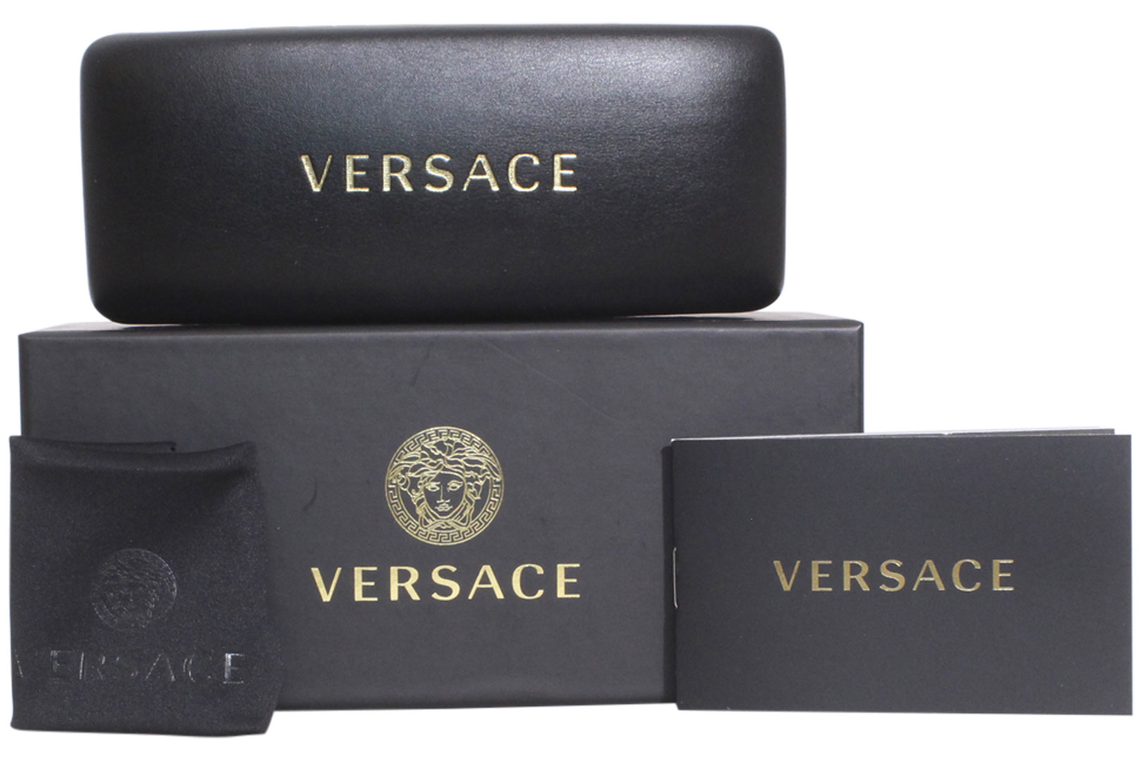 Versace VE3328F GB1 Eyeglasses Men's Black Full Rim Rectangle Shape 56 ...
