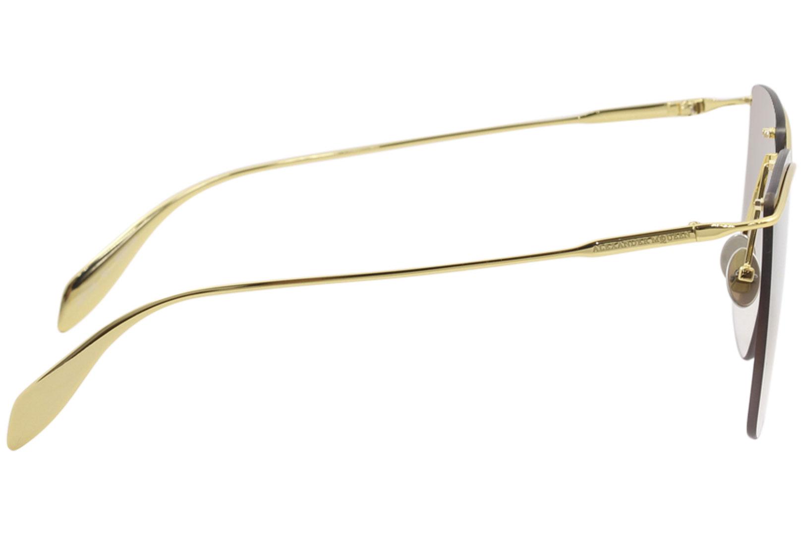 ALEXANDER MCQUEEN レクタンクルフレムサンクラス AM0450S 001 Alexander McQueen™ AM0427S Rectangle Sunglasses | EyeOns.com