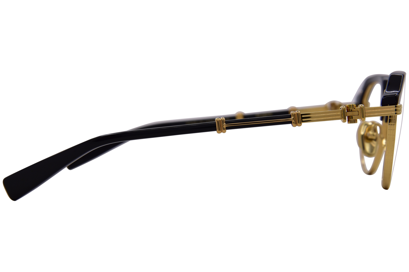 メガネ BALMAIN FW25 Balmain - BPX - c (BPX 172 C) Balmain Admiral BPX-172A Titanium Eyeglasses Black/Gold Full
