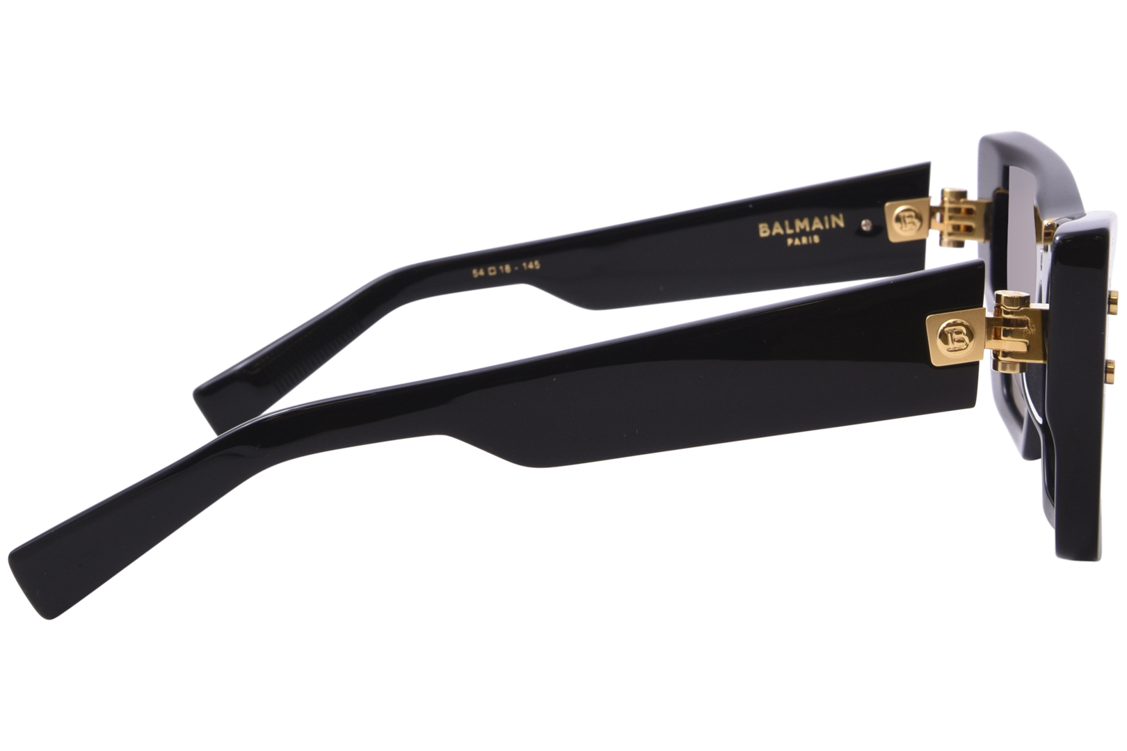 Balmain B-Eye BPS-156A Sunglasses Black/Gold/Dark Grey Cat