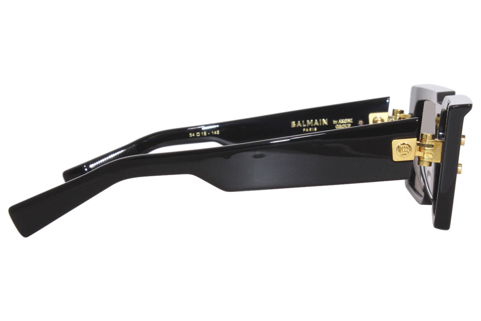 Balmain B-VI BPS-128A Sunglasses Black/Gold/Grey Square