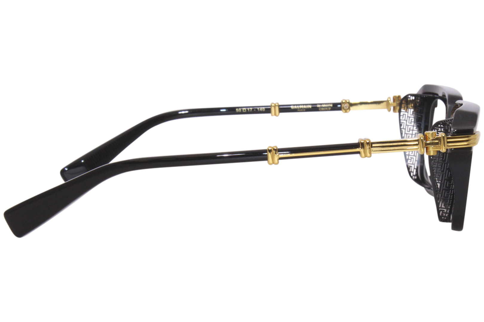 Balmain Legion-III BPX-132A Titanium Eyeglasses Black/Gold Full Rim 50 ...