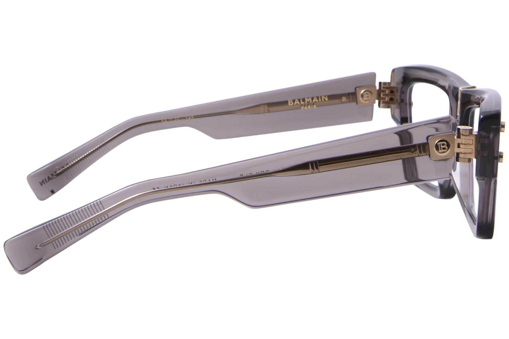 BALMAIN スクエアフレムメカネ BPX161C540 0 Balmain Majestic BPX-161C Eyeglasses Grey/Gold Full Rim