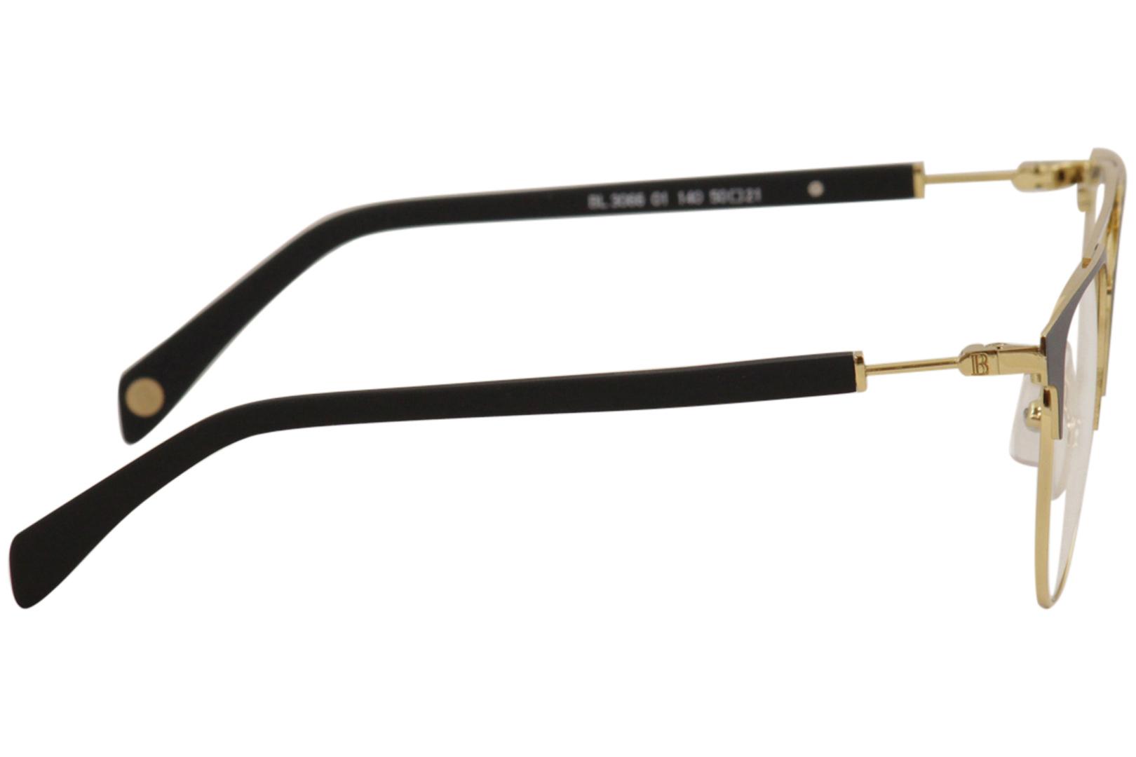 Balmain Men s Eyeglasses BL3066 BL 3066 01 Black Gold Optical Frame 50mm EyeSpecs