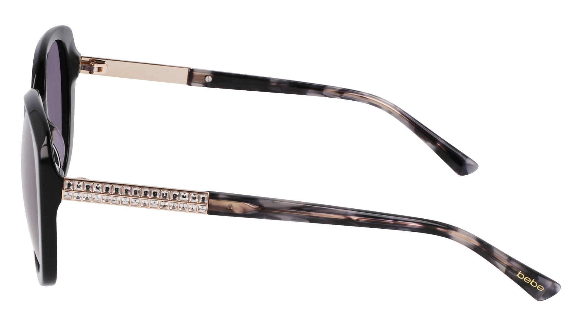 Bebe BB7259 001 Sunglasses Women's Jet/Grey Rectangle Shape