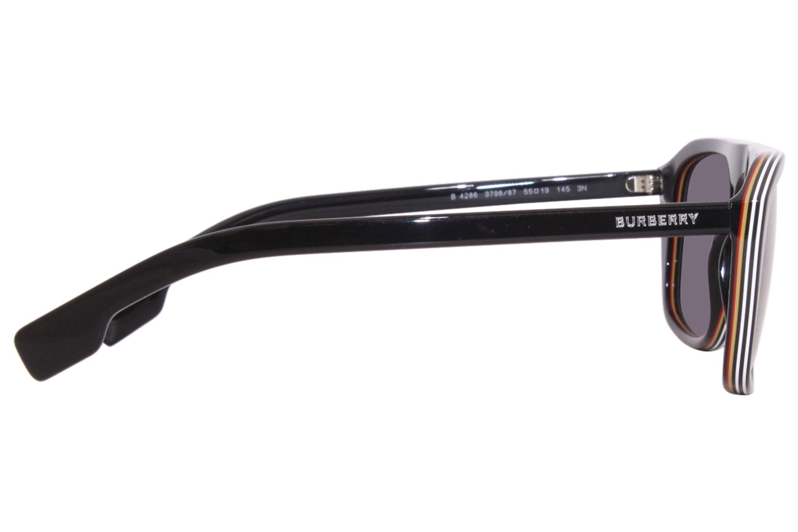 Burberry B 4286 3798 81 Sunglasses Men s Multilayer Black Polarized Grey 55mm EyeSpecs