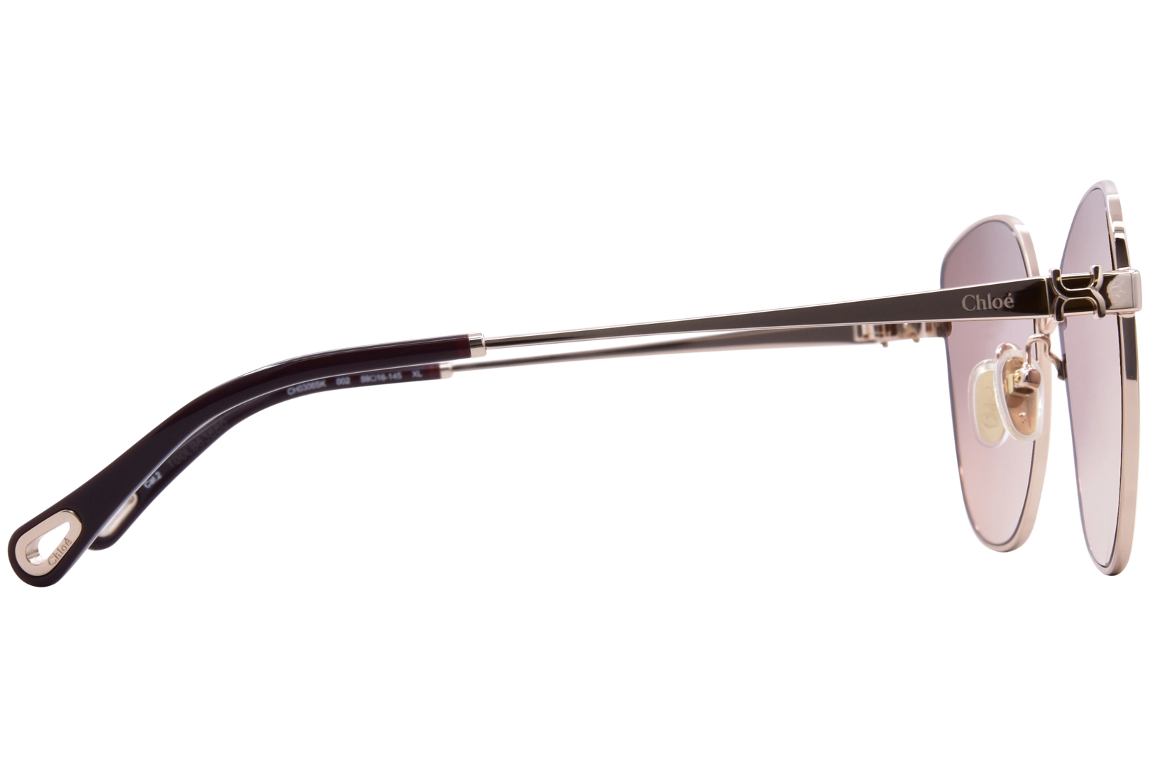 サングラス CHLOE Woman Sunglasses Gold CH0306SK 002 Chloe CH0306SK 002 Sunglasses Women's Gold/Brown Rectangle