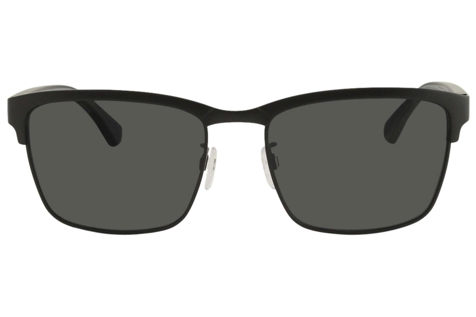 Emporio Armani Men's EA2087 EA/2087 3014/87 Matte Black Square Sunglasses  56mm 