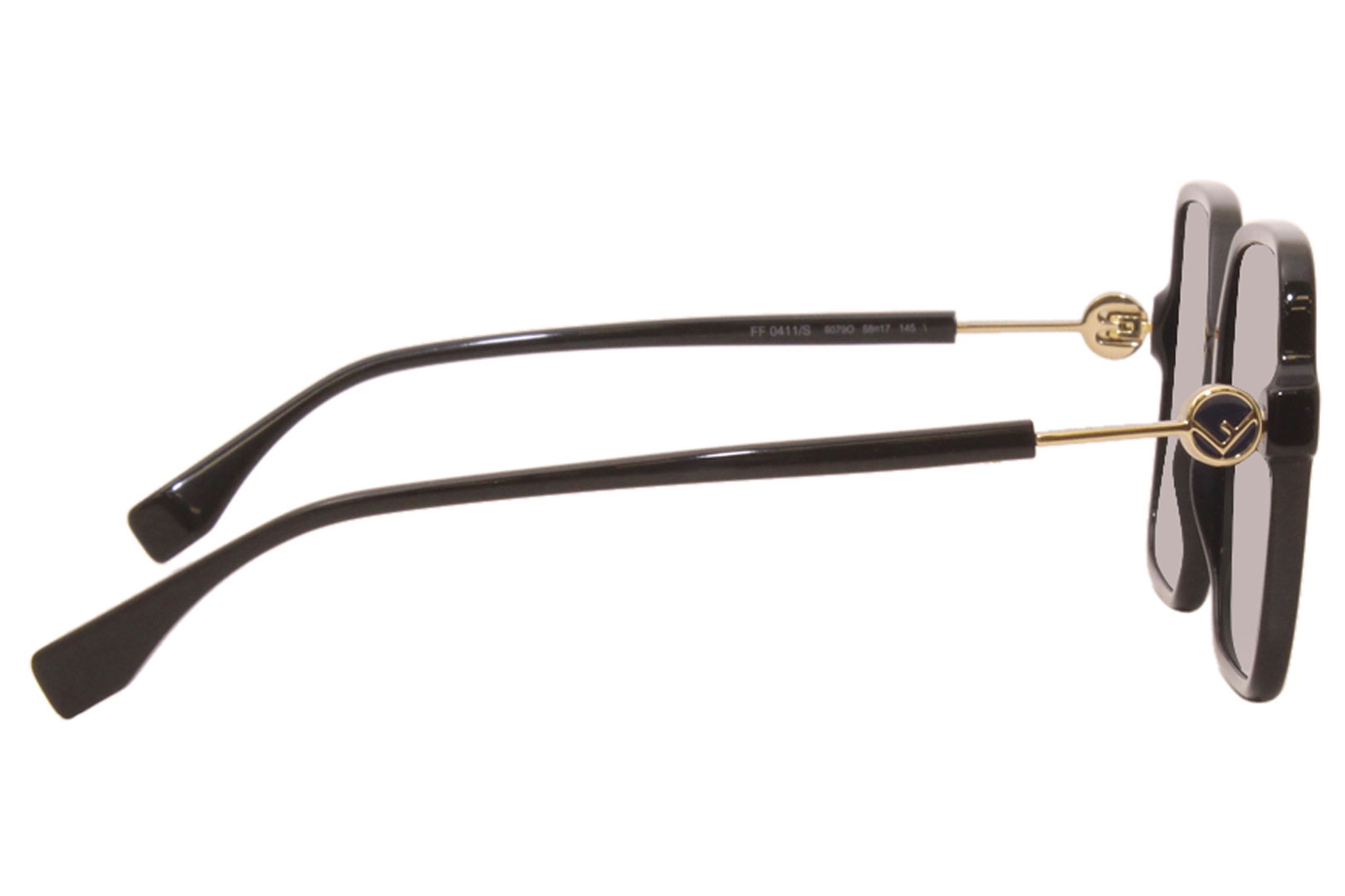 Fendi FF 0411/S ブラック サングラス Shop FENDI Sunglasses Online - Black Square Frame - FF 0411