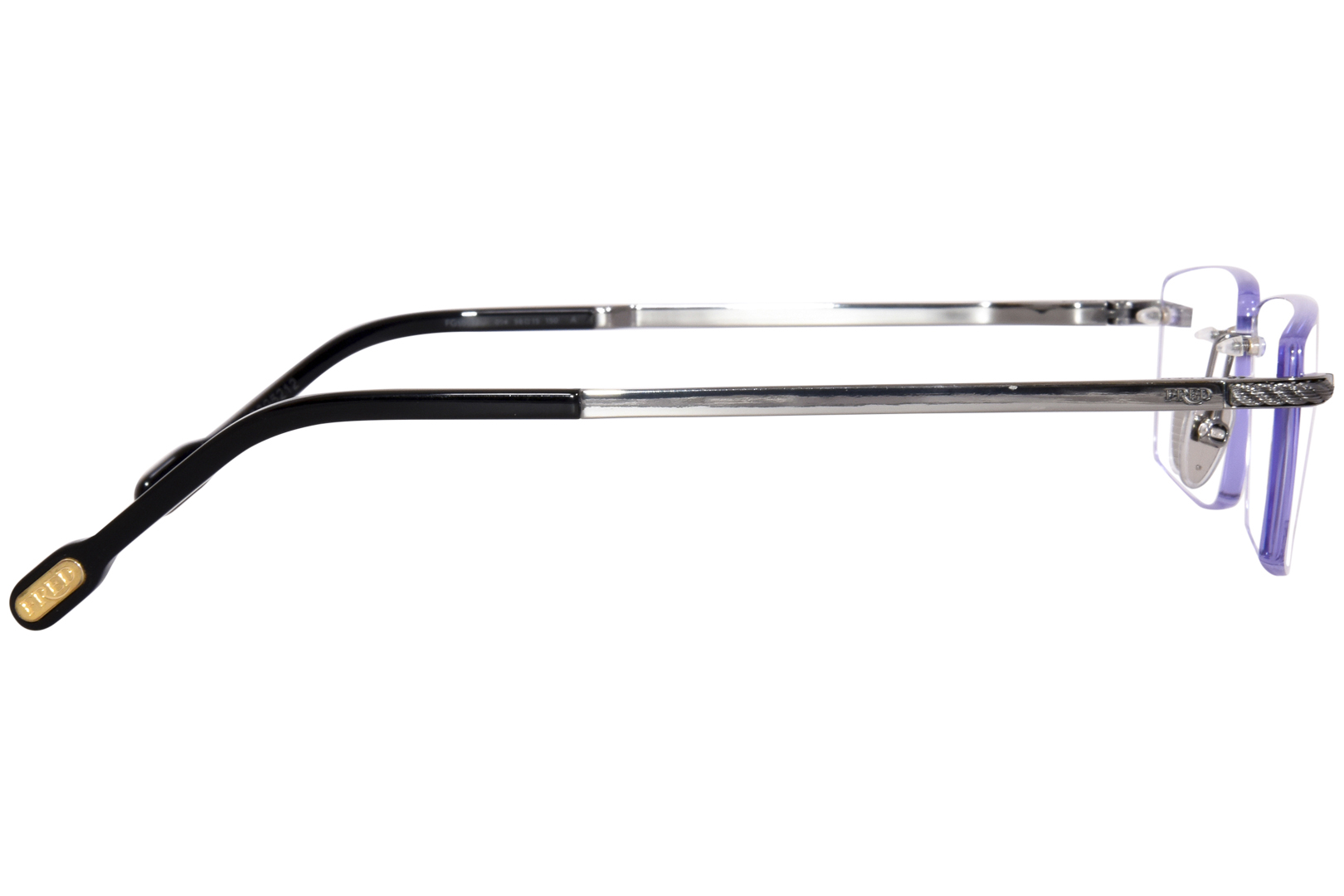 Fred FG50023U 014 Titanium Eyeglasses Men's Shiny Black Gold