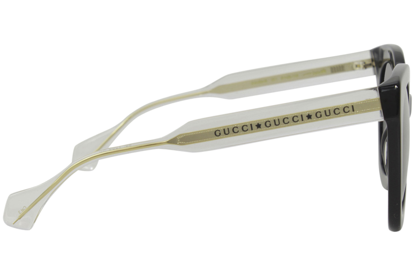 Gucci GG0564S 001 Sunglasses Women's Black-Crystal/Grey
