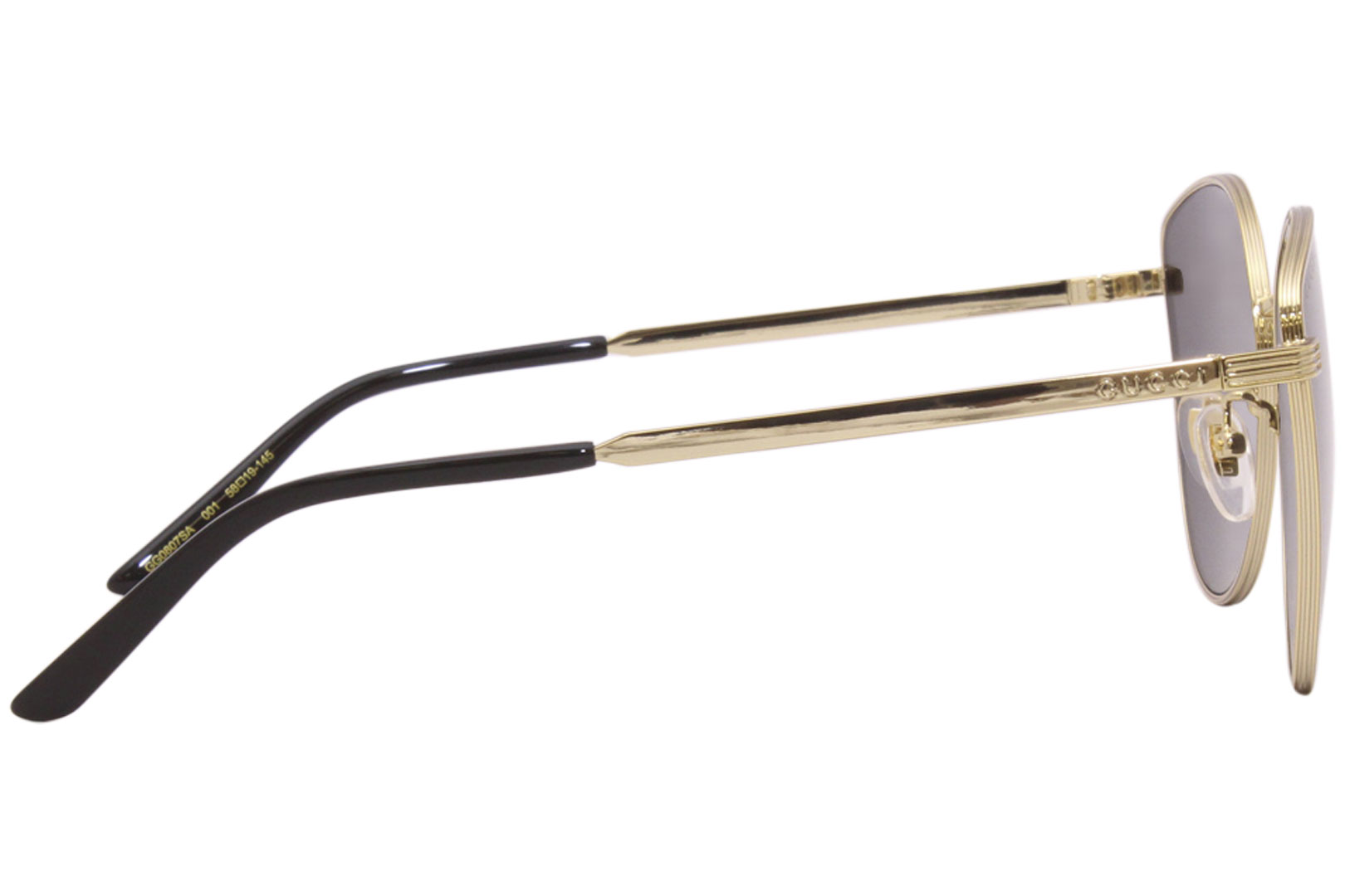 Gucci Sunglasses Women's GG0807SA 001 Gold-Black/Grey Lenses
