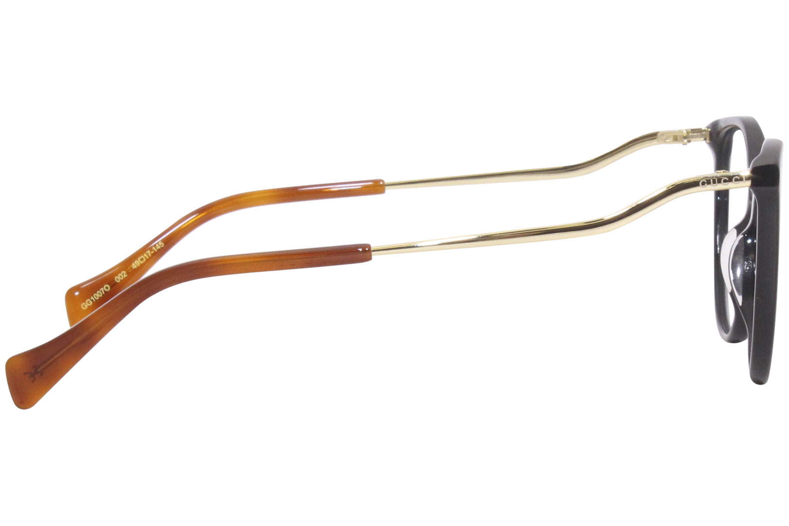 Gucci Eyeglasses Frame Women's GG1007O 002 Black/Gold 49-17