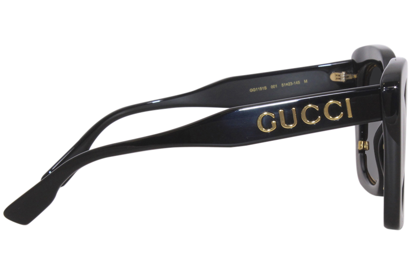 Gucci GG1151S 001 Sunglasses Women's Black/Grey Cat Eye 51-23-145