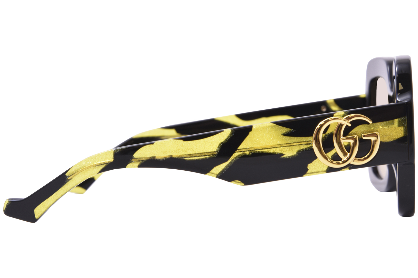 Gucci GG1547S 004 Sunglasses Women's Black/Yellow Pattern