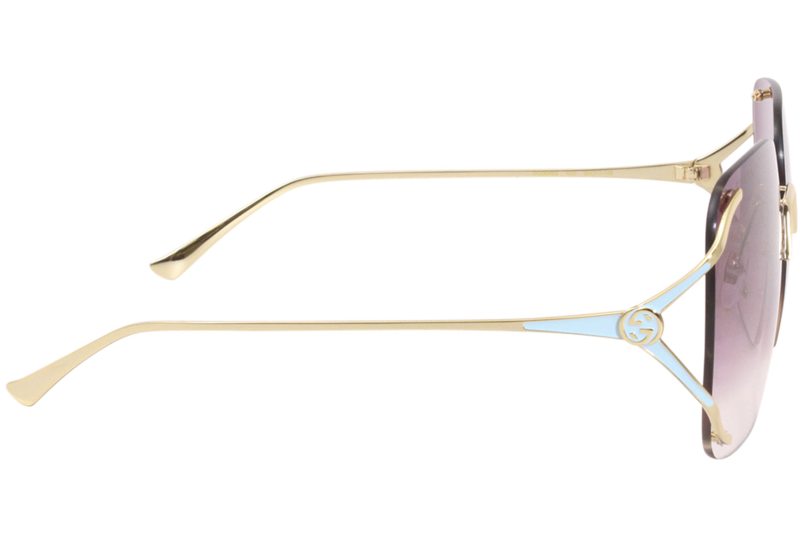 Gucci Gucci-Logo Sunglasses GG0646S 003 Gold/Violet Gradient