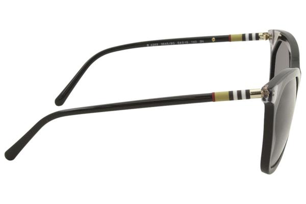 Buitenboordmotor Ladder behandeling Burberry Women's BE4263 BE/4263 3845/8G Black/Transparent Grey Sunglasses  54mm | EyeSpecs.com