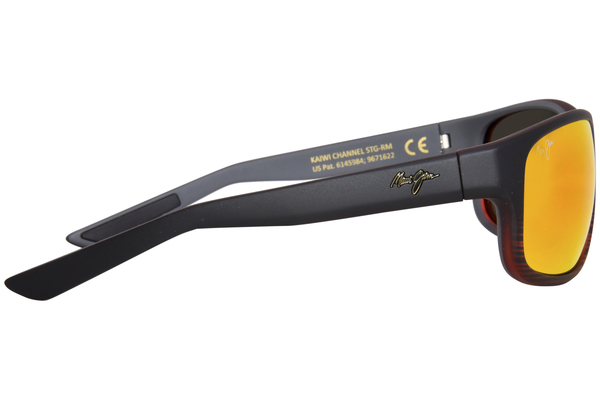 Maui Jim Kaiwi-Channel MJ840-07C Sunglasses Burgundy Stripe