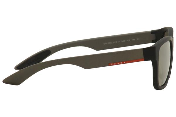 Prada Men s Linea Rossa SPS03Q SPS 03Q DG0 1C0 Black Rubber Sunglasses 57mm