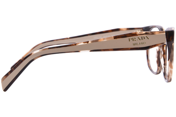 Prada PR 17ZV 07R1O1 Eyeglasses Women's Caramel Havana Full