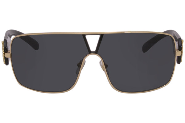 Authentic VERSACE Sunglasses Brown Mens Unisex Square Gold Medusa 2207-Q 1002/3