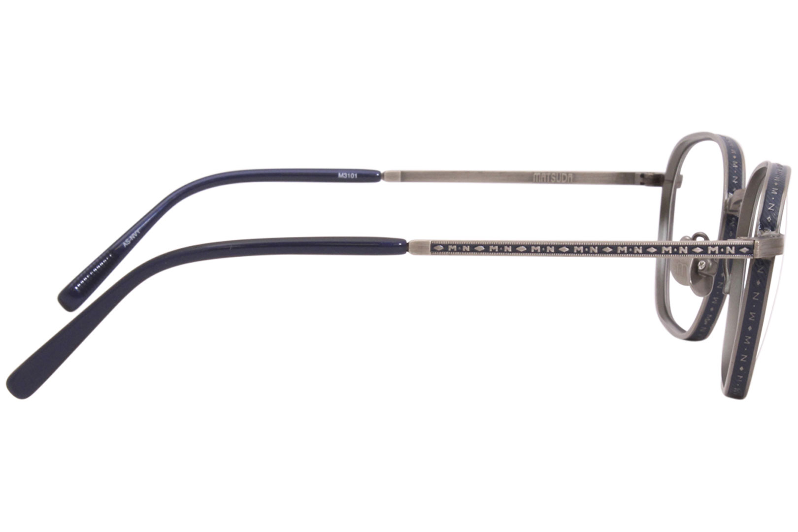 Matsuda Eyeglasses Men's M3101 AS-NVY Antique Silver/Navy 52