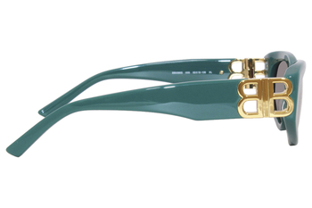 Balenciaga BB0095S 002 Sunglasses Women's Havana/Gold/Green