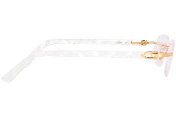 メガネ Cartier Cartier - CT0056O - 002 gold white transparen New Cartier Pearl White CT0056O 002 Eyeglasses Rimless