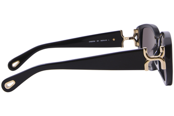 Chloe CH0237SK 001 Sunglasses Women's Black/Gold/Brown Round