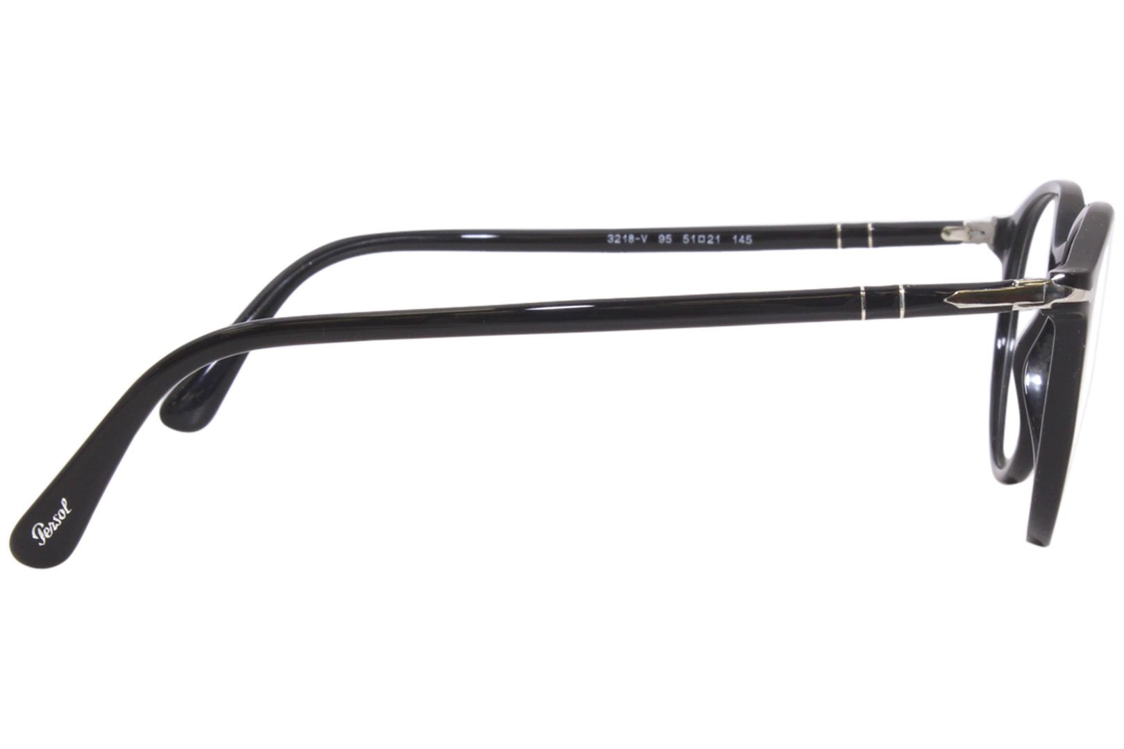 メガネ Persol FW25 Persol - 3218V VISTA - 95 (3218V VISTA 95) Persol 3218-V-95 Eyeglasses Black Full Rim Round Shape 51-21